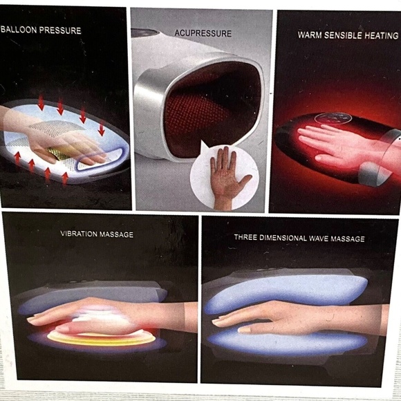 Cunmiso Cordless Electric Hand Massager Arthritis Air Compression Pain Relief - Picture 6 of 10